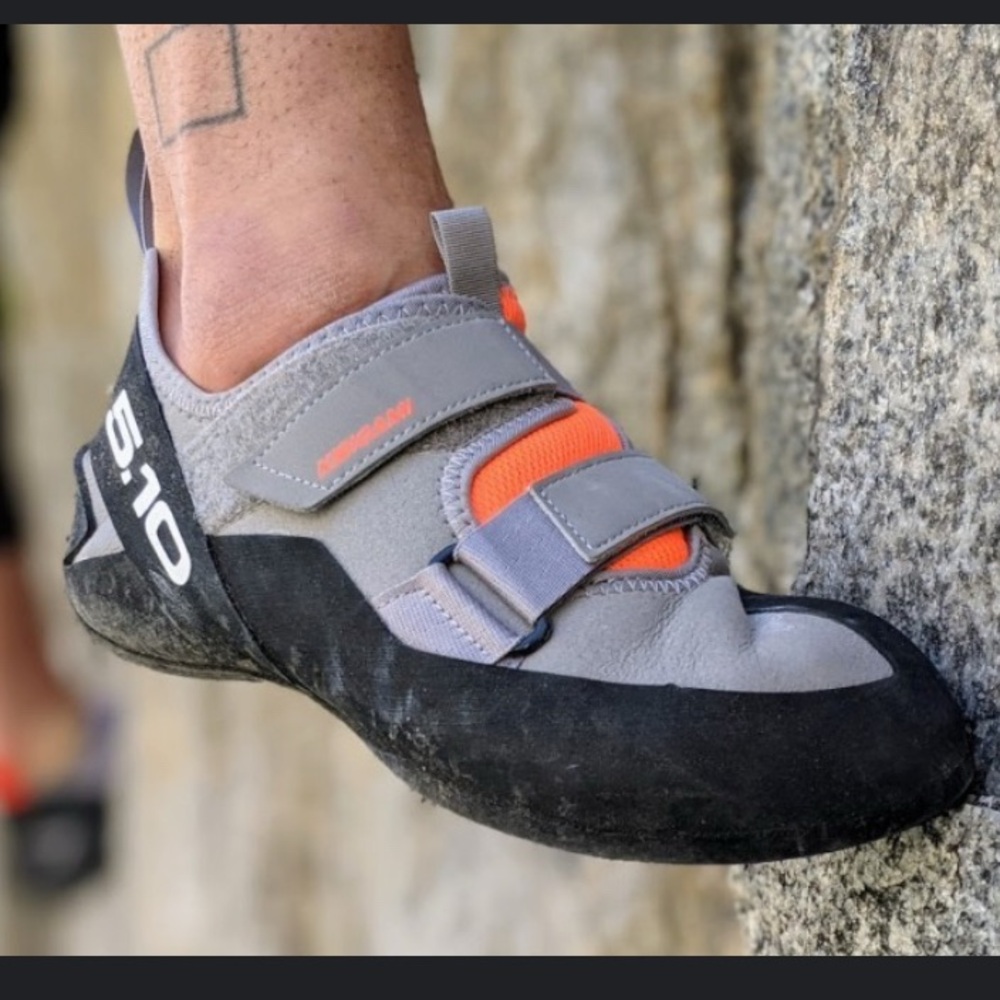 Adidas Kirigami Gray and Orange Athletic Shoes with Velcro Straps